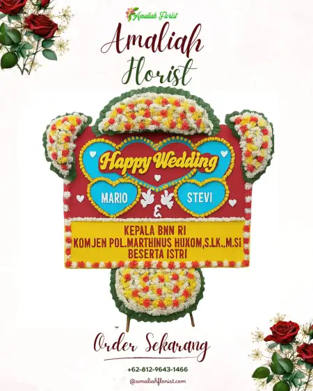 Papan Bunga Pernikahan Pondambea